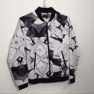 Eleven Paris Grays, Black, White Bomber Jacket M